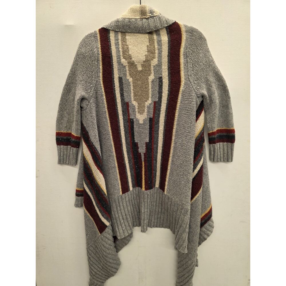 Hollister Southwestern Aztec Open Front Poncho Cardigan Sweater Size M/L - Picture 2 of 9